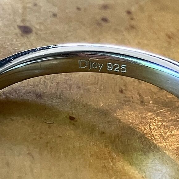 Natural Green Diamond Sterling Silver Ring Size 8 - Picture 6 of 9